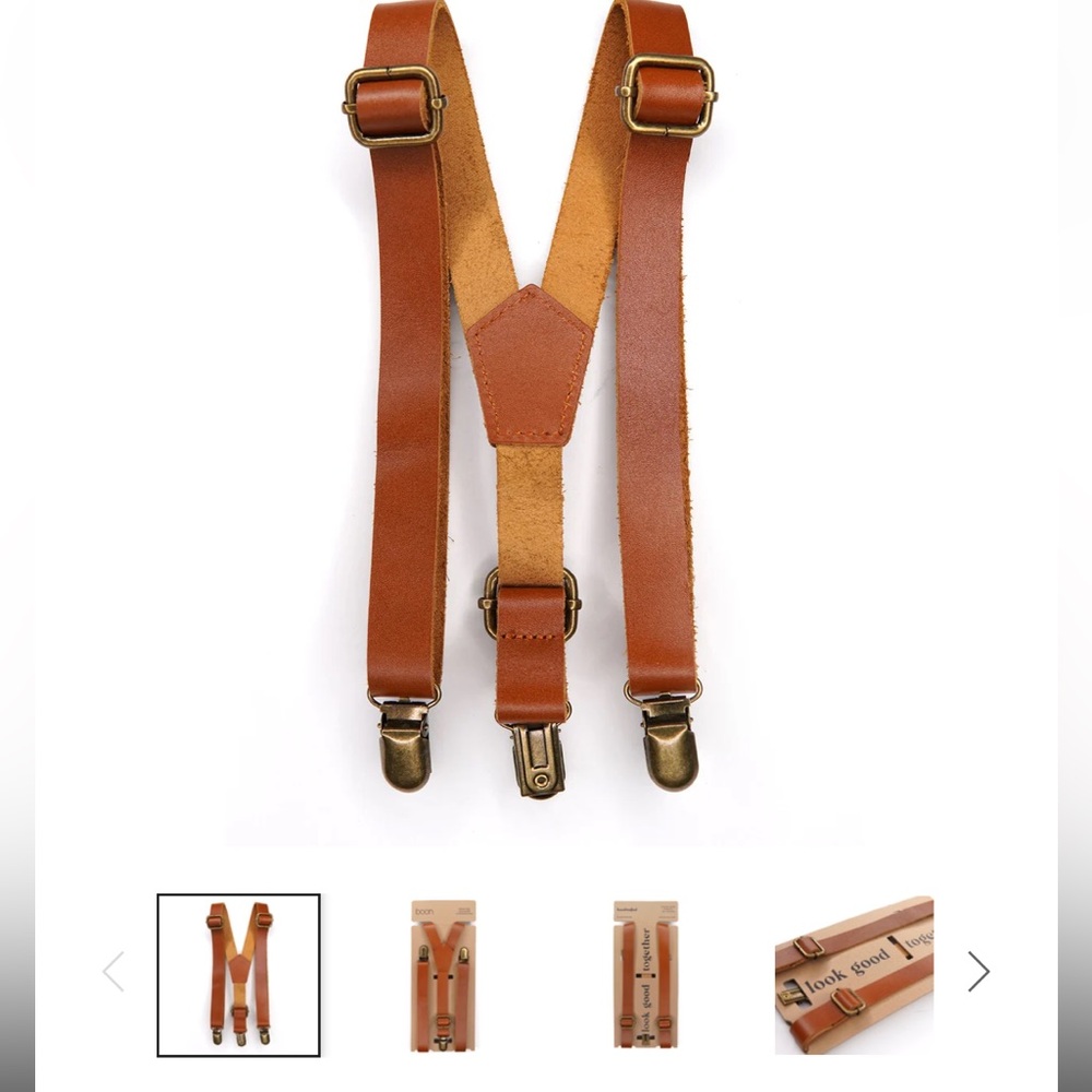 Boon brown Leather Suspenders size large